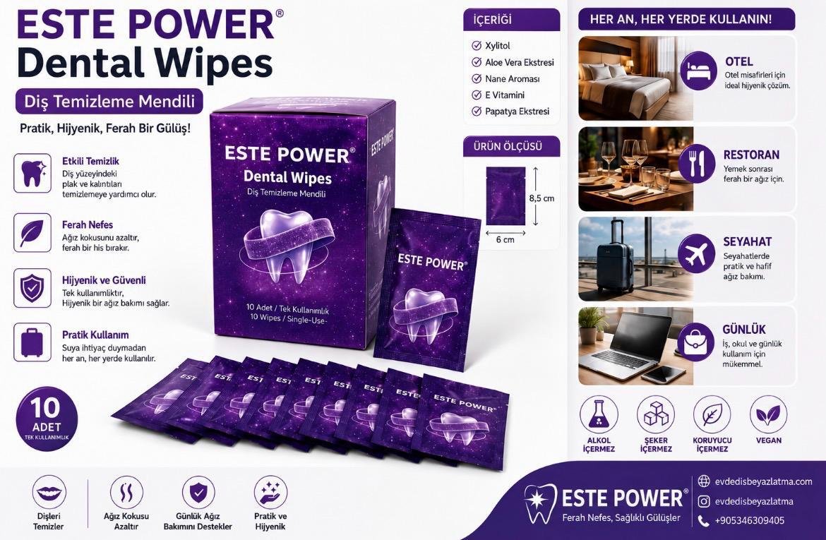 ESTE POWER Dental Wipes ürün tanıtım görseli